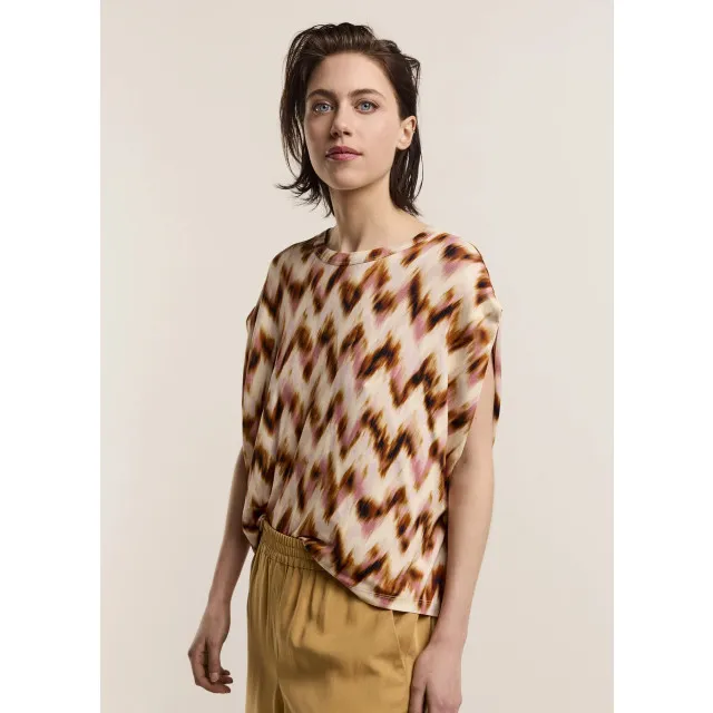 SUMMUM 3S502330620 120 TOP BLURRED ZIG ZAG PRINT MULTICOLOUR